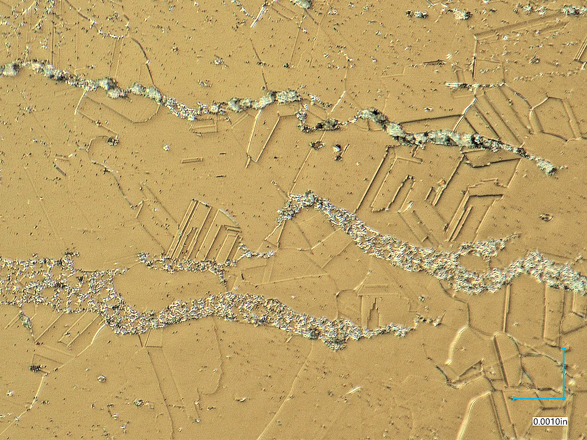 1000X Defects Microstructure etched polarized lighting